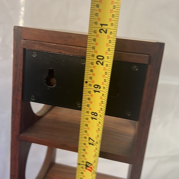 Crate & Barrel standing or wall hanging 5 bottle wine rack in pretty wood - Picture 4 of 5